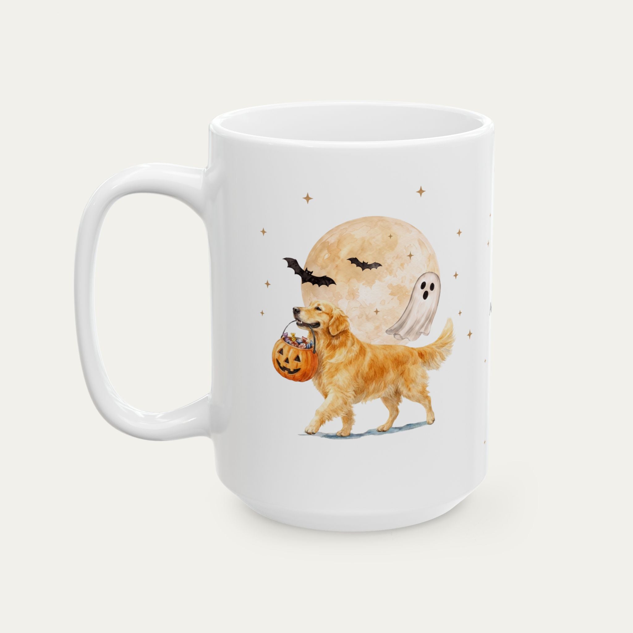 Custom Name Golden Retriever Halloween mug
