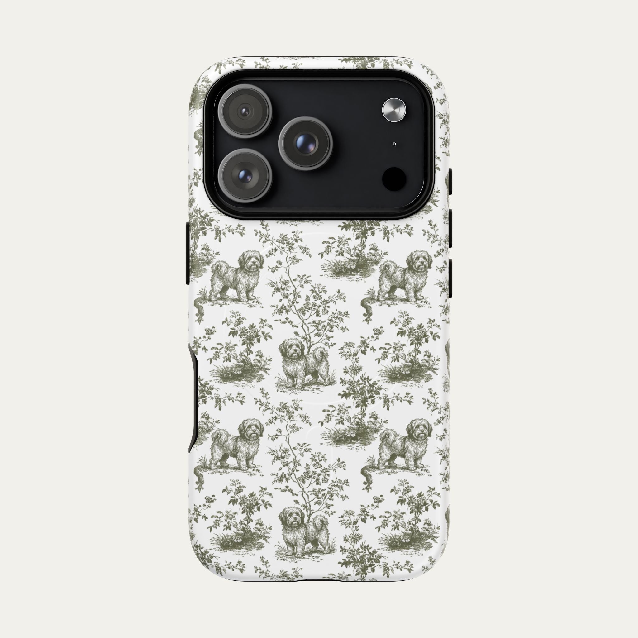 Havanese Sage Green Toile phone Case