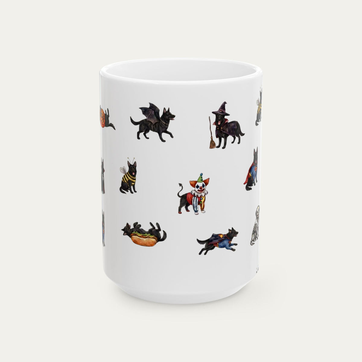 German Shepherd black Halloween mug