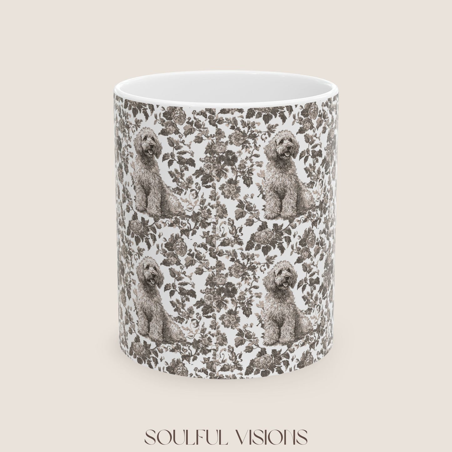 Labradoodle Toile De Jouy Mug