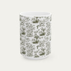 Samoyed Sage Green Toile Mug