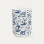 Bengal Cat Blue Toile Mug