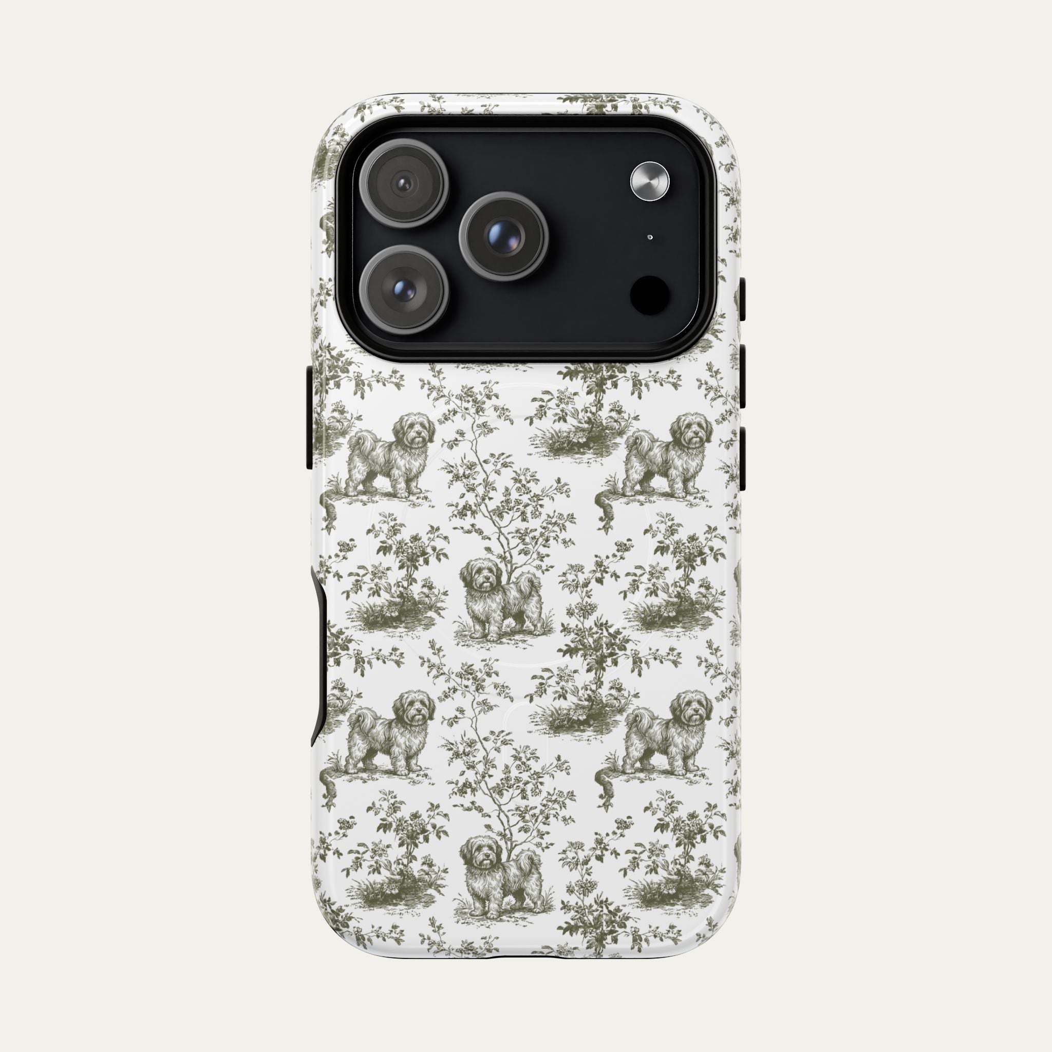 Dog Sage Green Toile phone Case