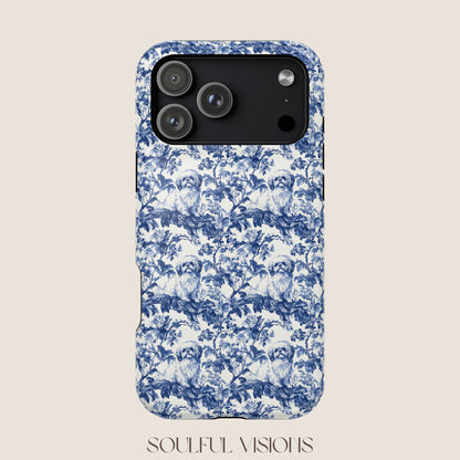 Pekingese Toile De Jouy Magnetic Phone Case