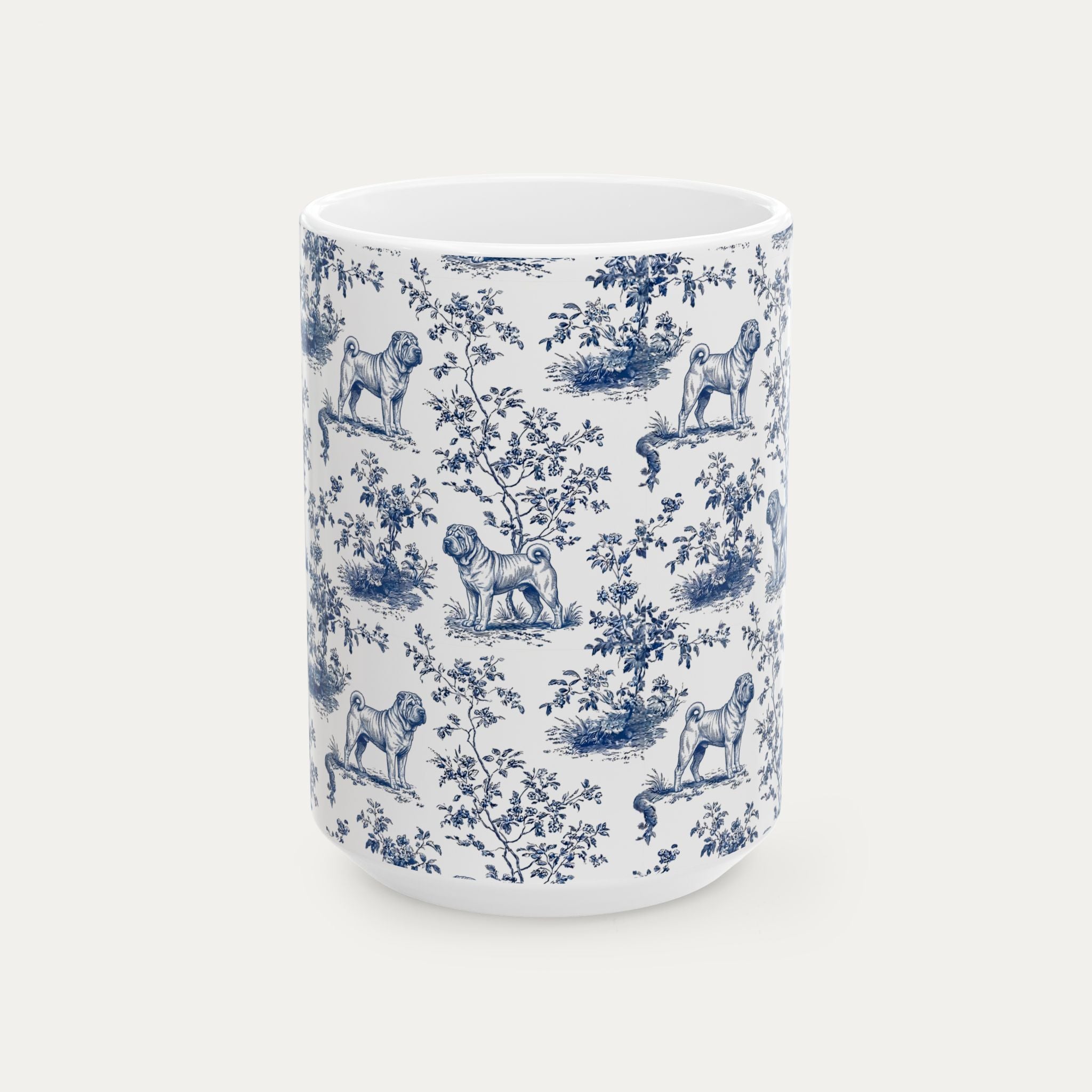 Shar Pei Blue Toile Mug