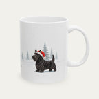 Custom Scottish Terrier Black Christmas Santa Hat Mug