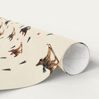 German Shepherd Christmas Skiing Wrapping Paper