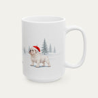Custom English Bulldog White Christmas Santa Hat Mug