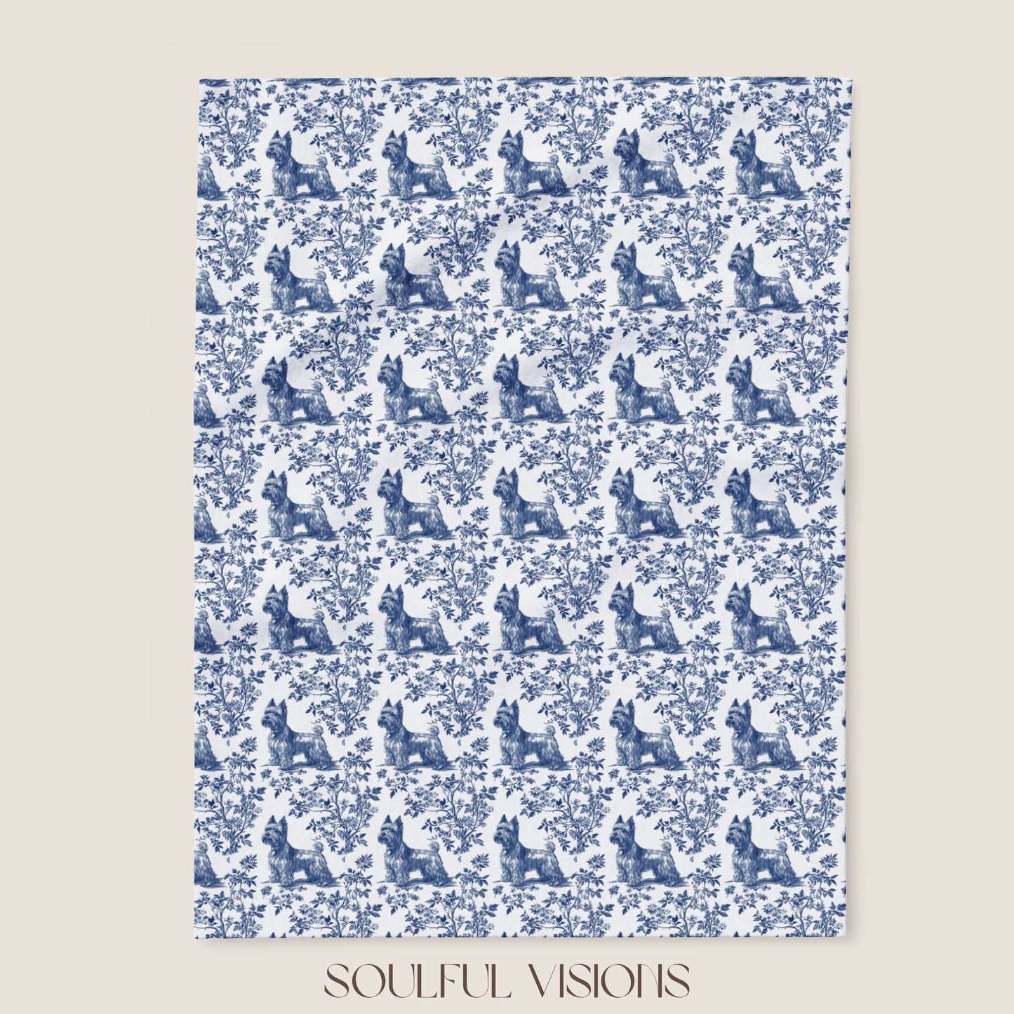 Scottish Terrier Toile French Toile De Jouy Blanket