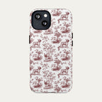 French Bulldog Burgundy Toile phone Case