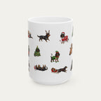 Dachshund LH Black and Tan Christmas Mug