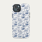 Persian Cat Blue Toile Phone case