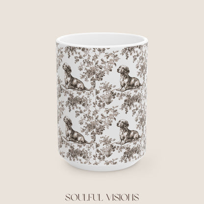 Dachshund Toile De Jouy Mug
