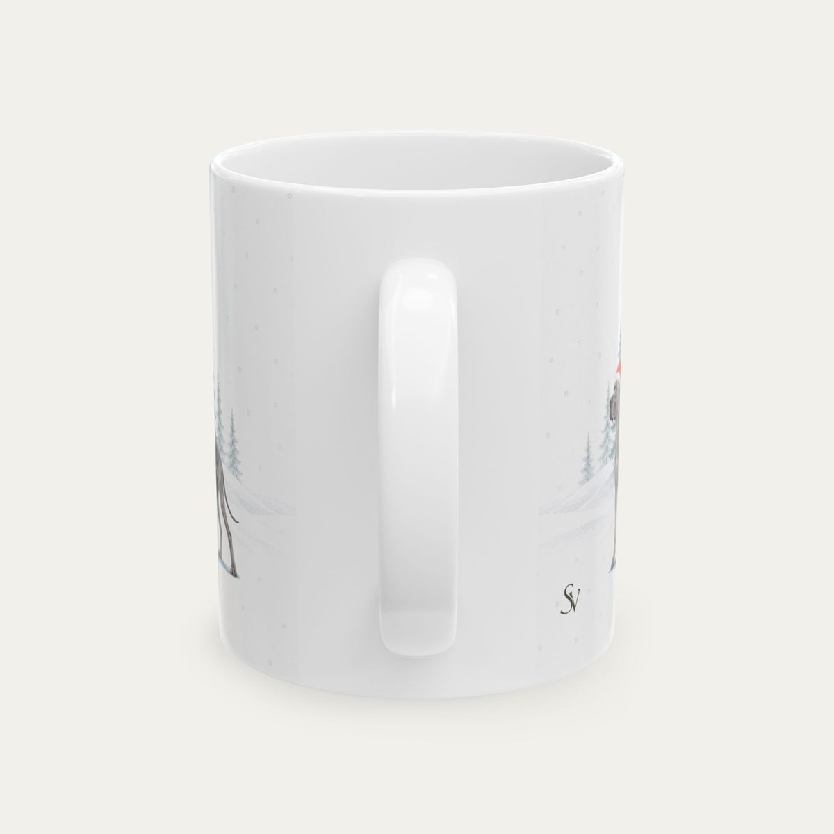 Custom Great Dane blue Christmas Santa Hat Mug