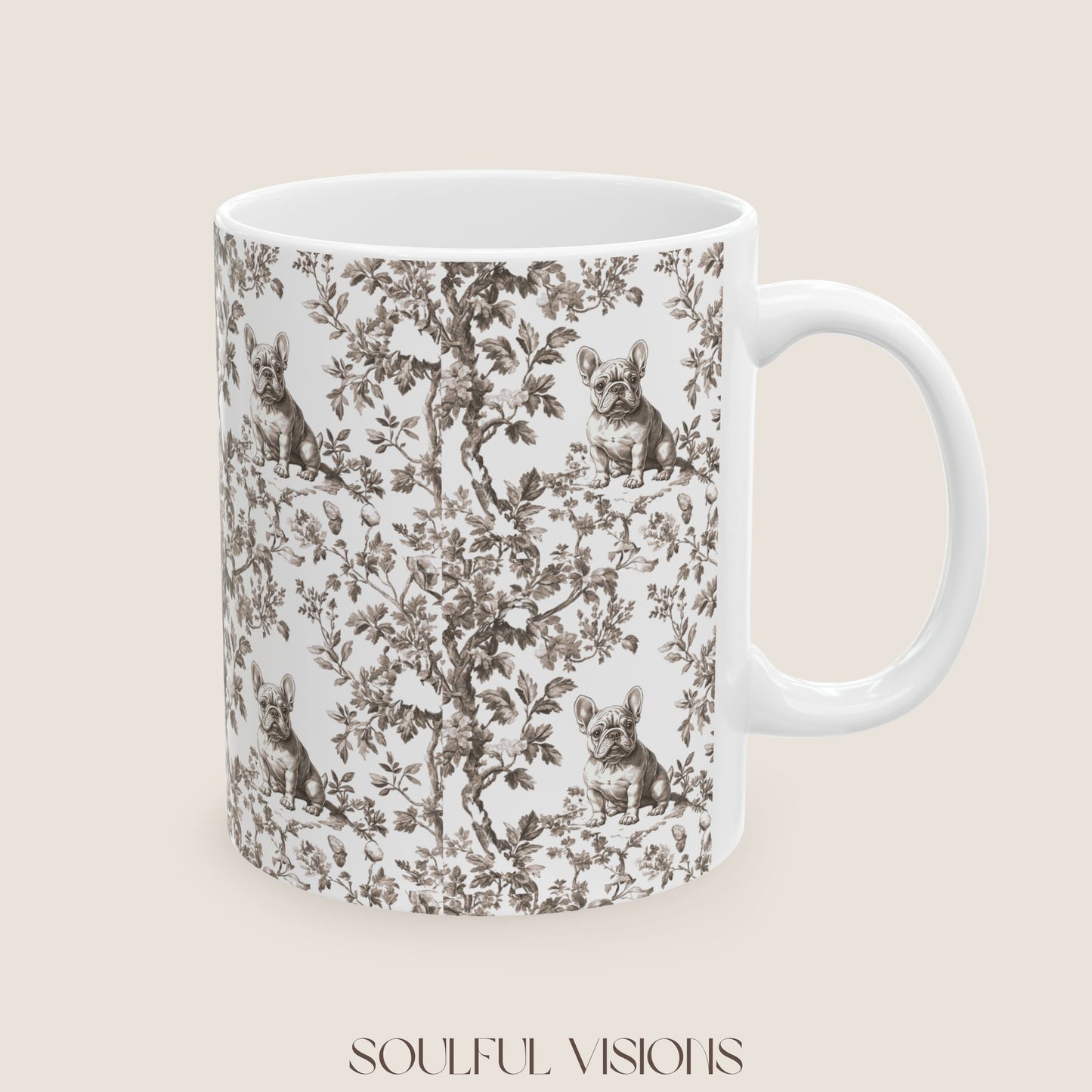 French Bulldog Toile De jouy Mug