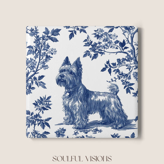 Scottish Terrier Ceramic Coaster French Toile