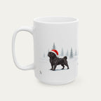 Custom Pug Black Christmas Santa Hat Mug