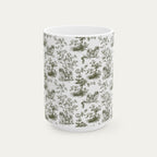 Pekingese Sage Green Toile Mug