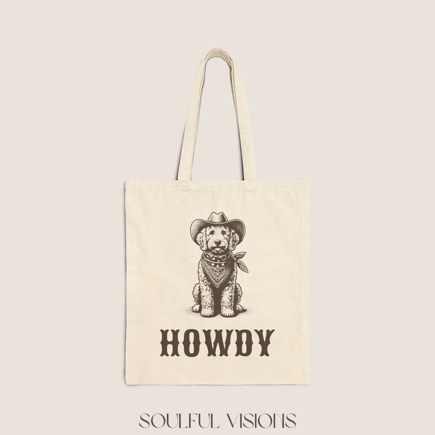 Howdy Goldendoodle Tote Bag