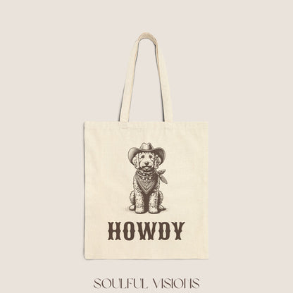 Howdy Goldendoodle Tote Bag