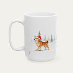 Custom Shiba Inu Sesame Christmas Santa Hat Mug