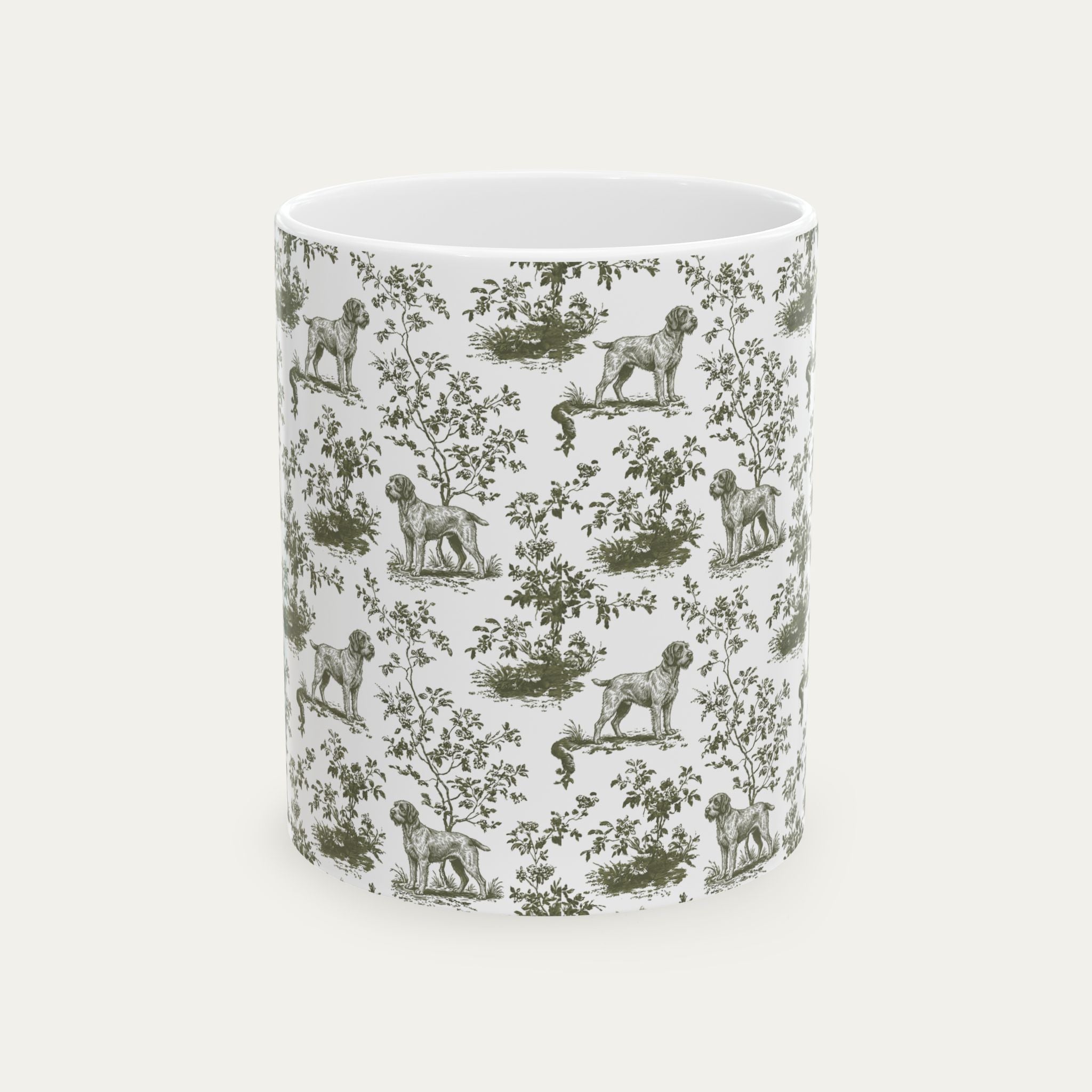 Wirehaired Pointing Griffon Sage Green Toile Mug