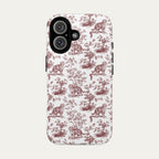 Scottish Fold Cat Burgundy Toile phone Case