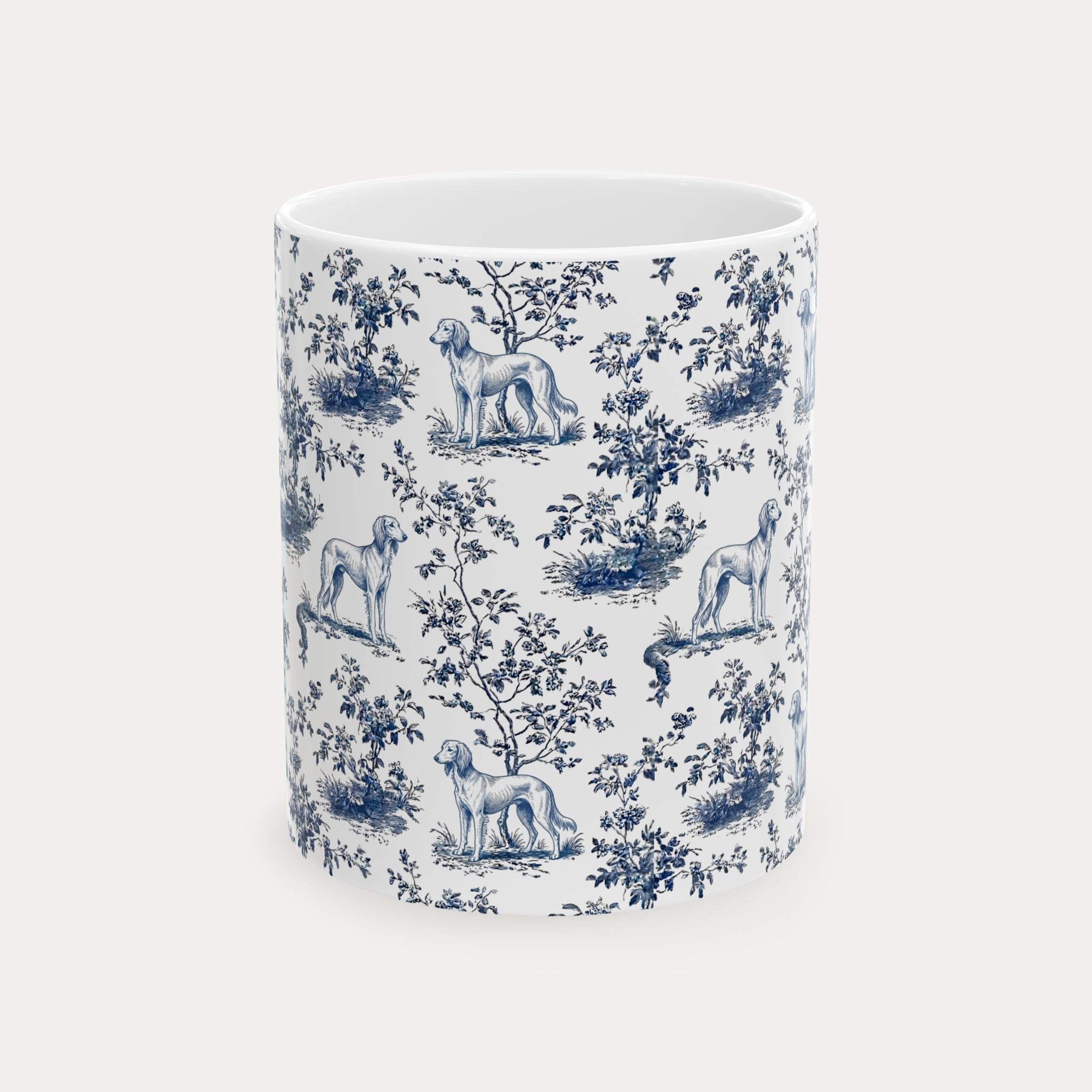 Saluki Blue Toile Mug