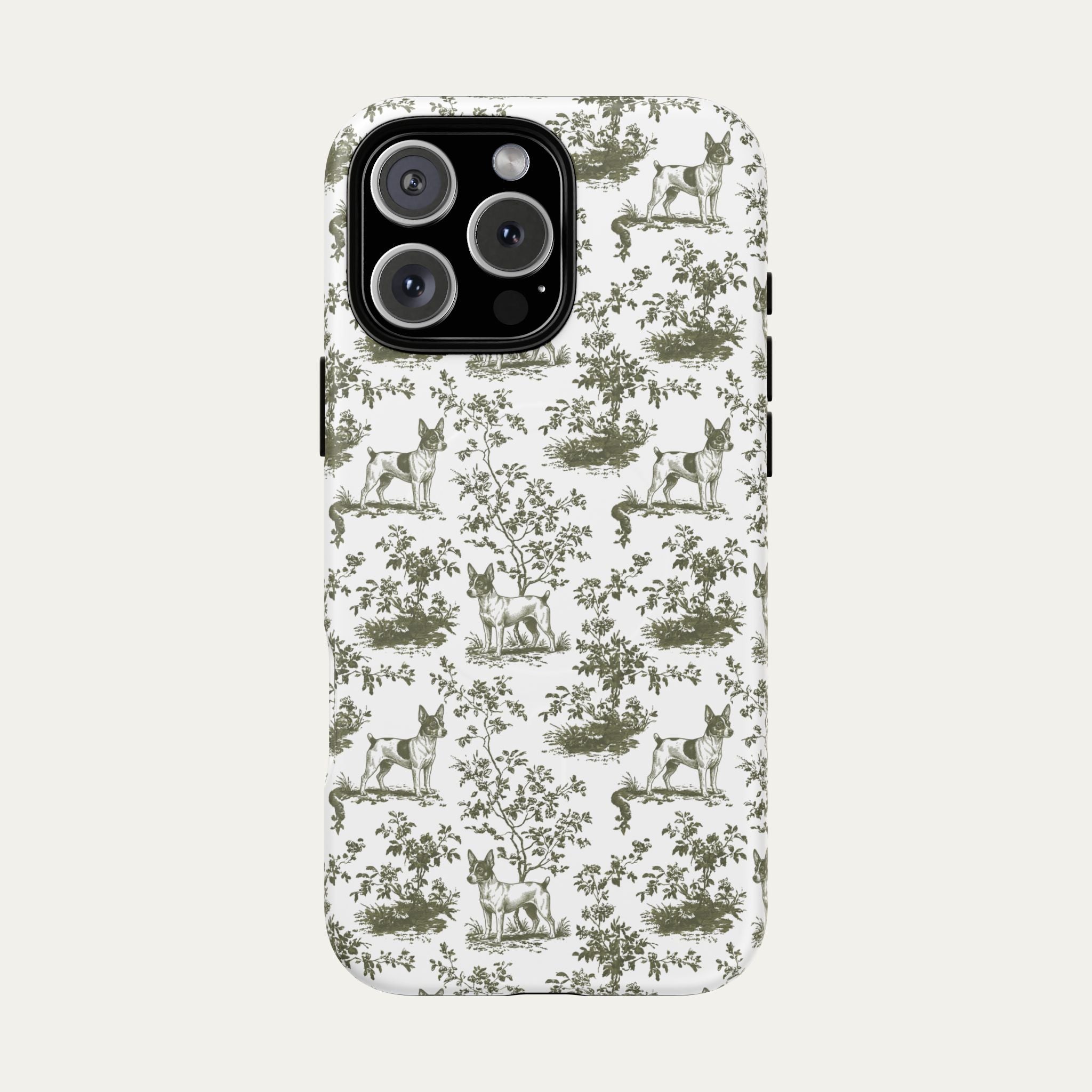 Toy Fox terrier Sage Green Toile phone Case