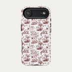 Siamese Cat Burgundy Toile phone Case