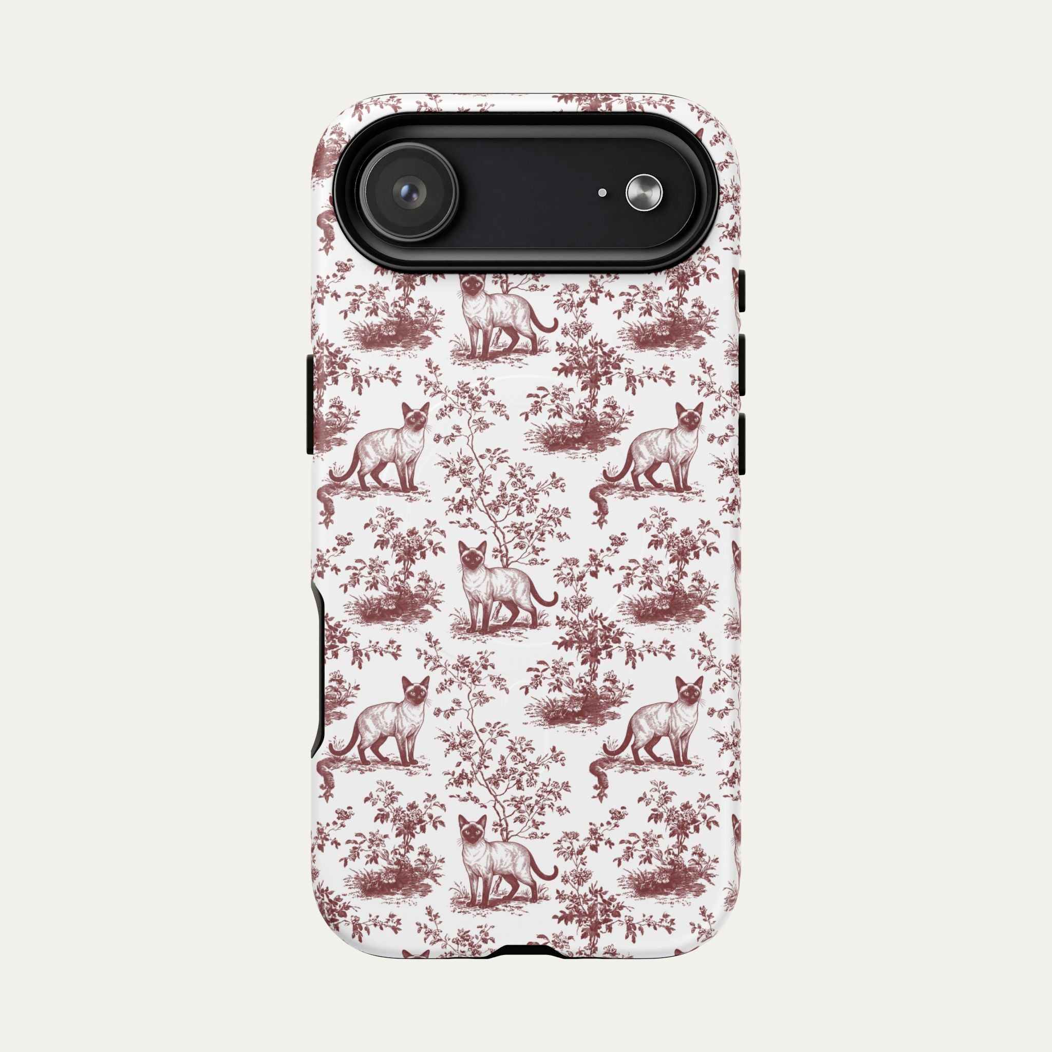 Siamese Cat Burgundy Toile phone Case