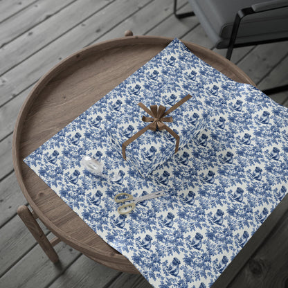 Pug French Toile De Jouy Wrapping Paper
