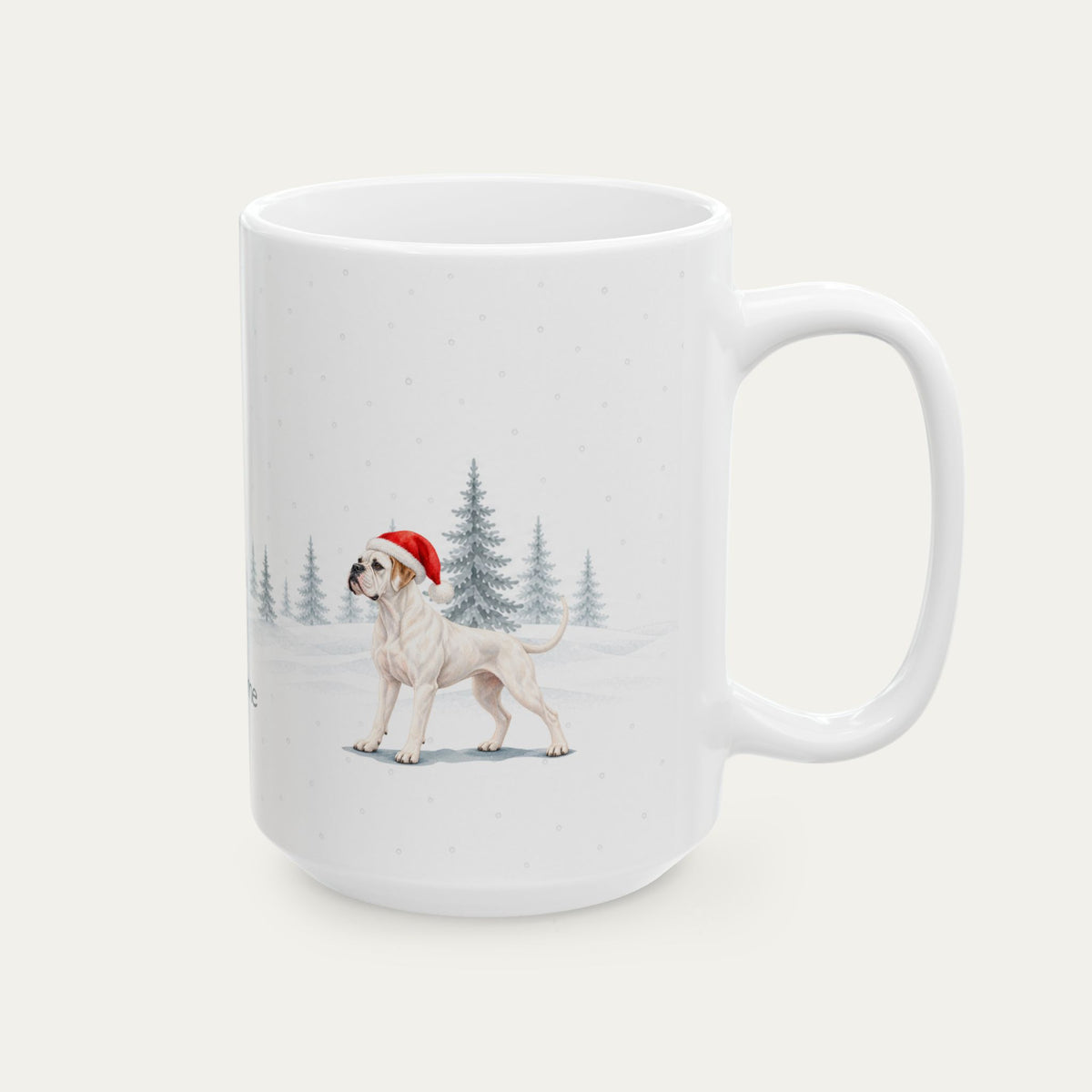 Custom Boxer  White  Christmas Santa Hat Mug