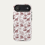 Tabby Cat Burgundy Toile phone Case