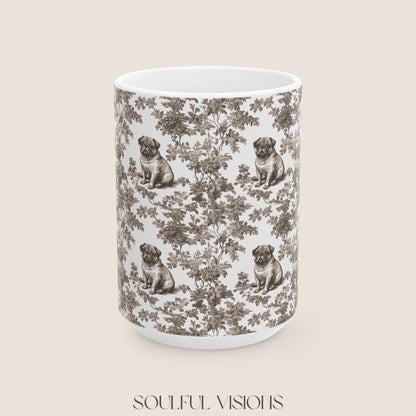 Pug Toile De Jouy Mug