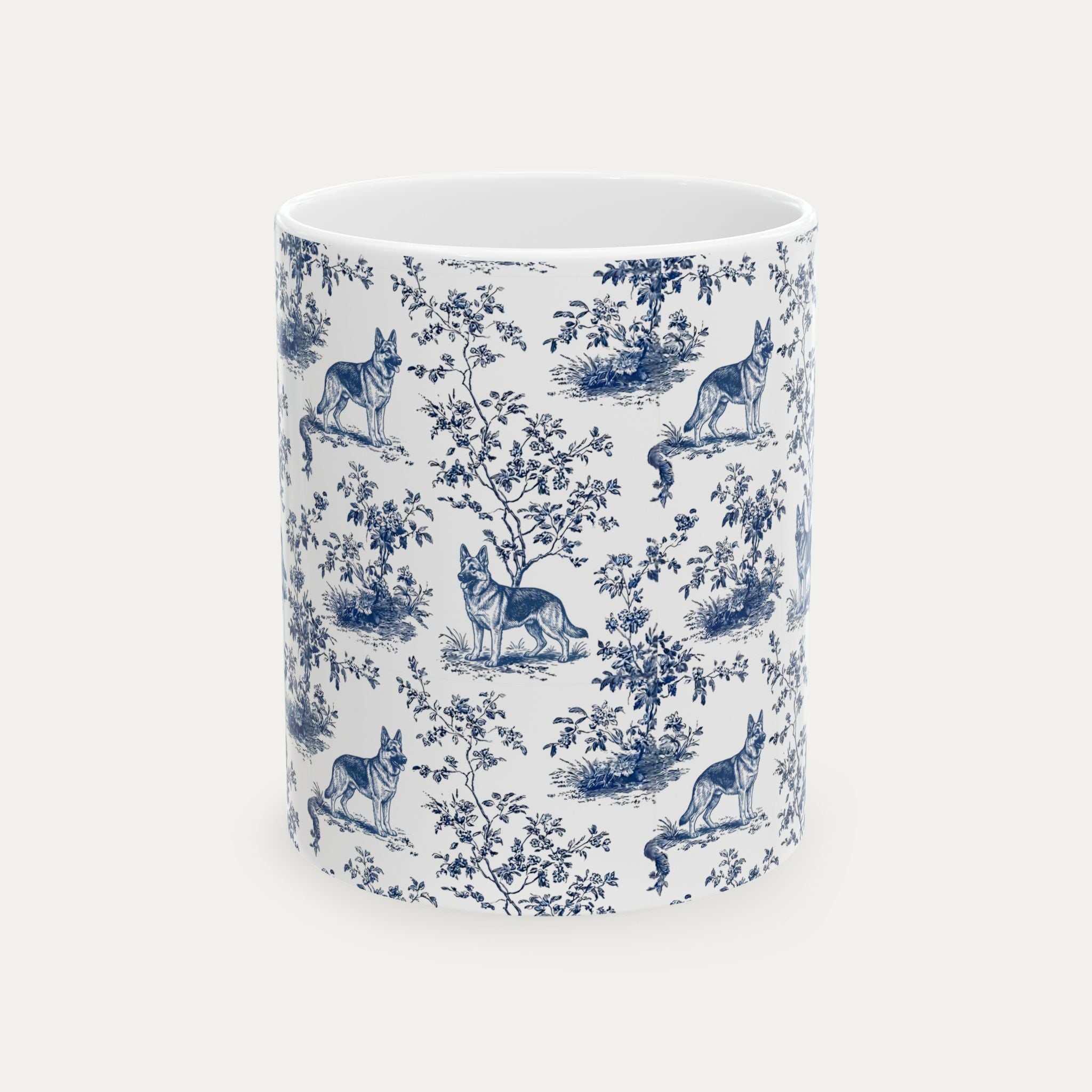 German Shepherd Blue Toile Mug