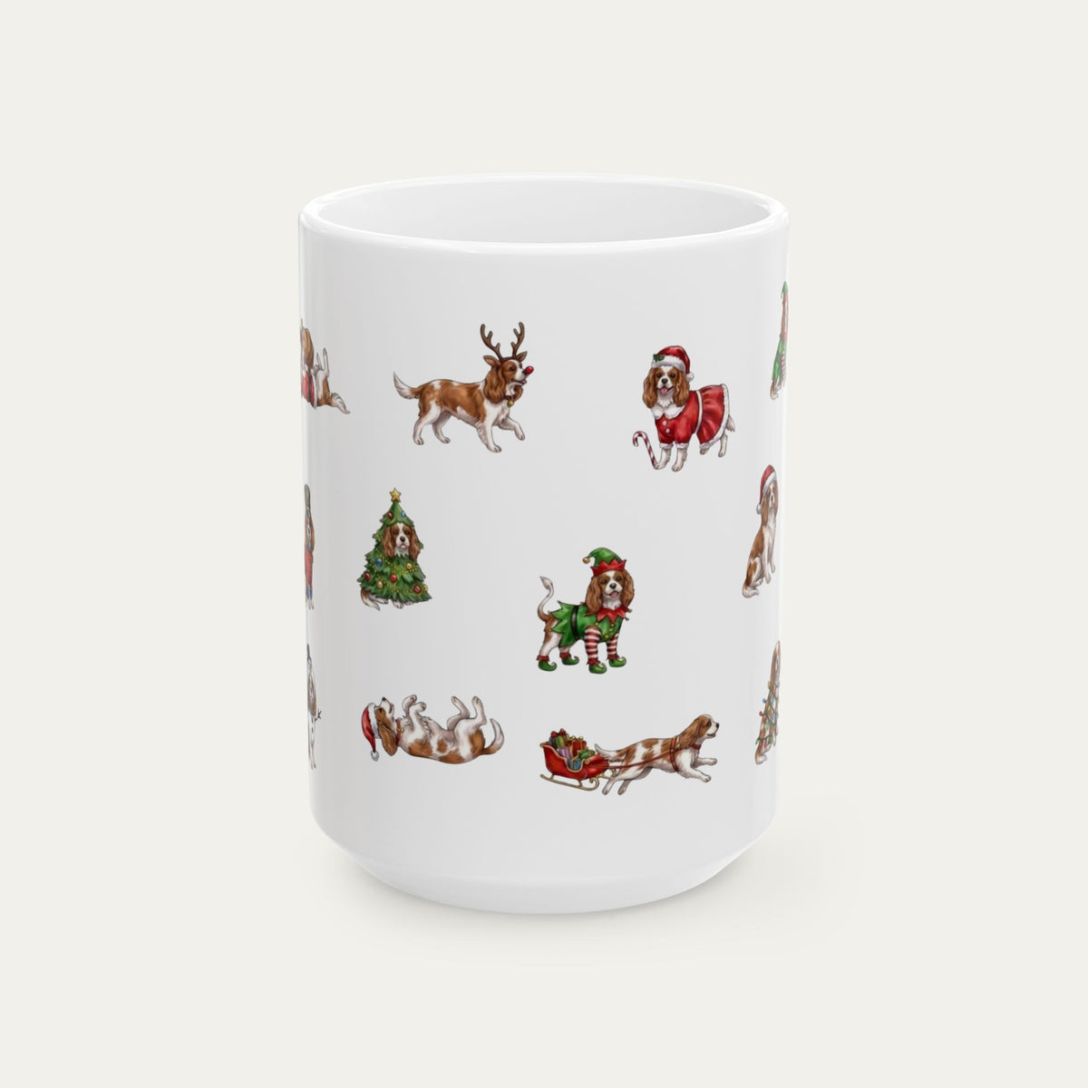 Cavalier Spaniel Blenheim Christmas Mug
