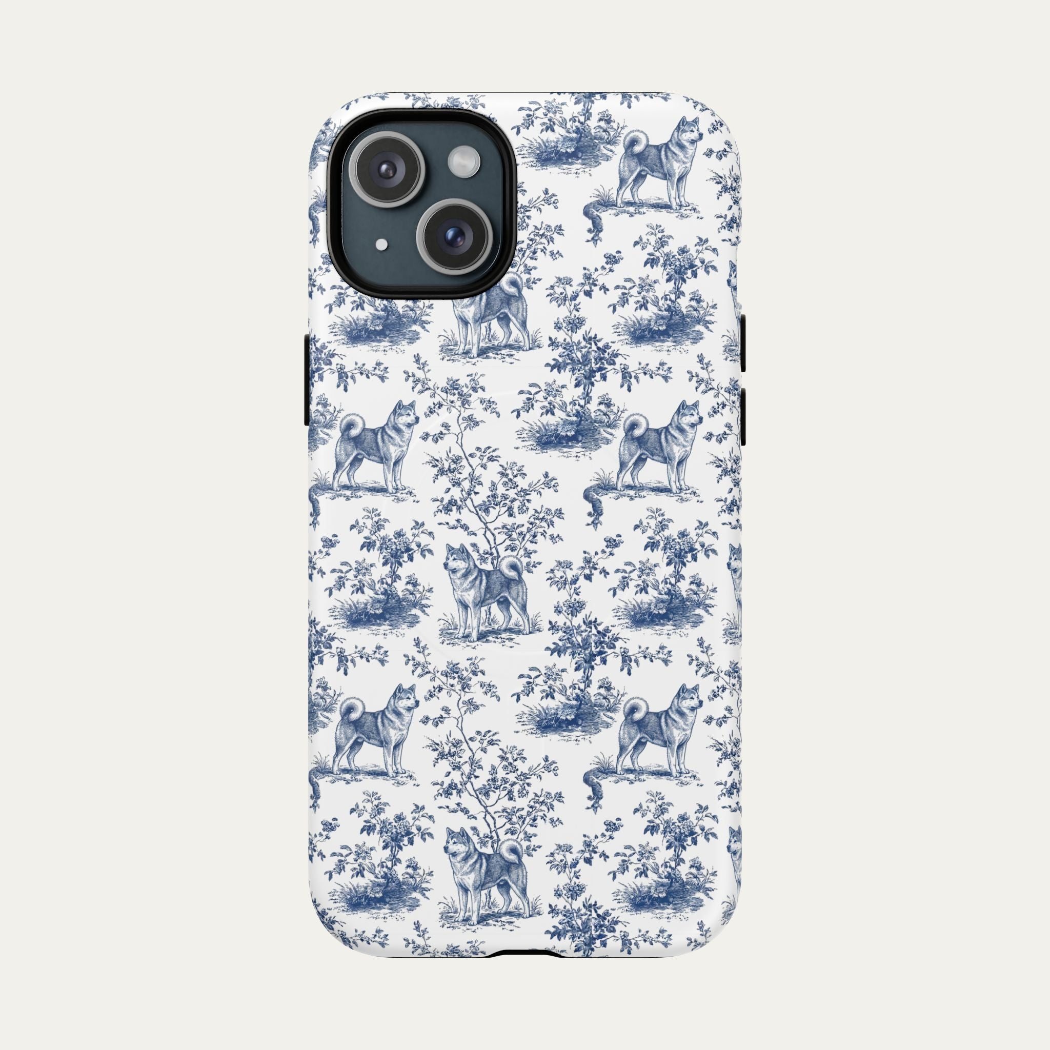Akita Blue Toile Phone case