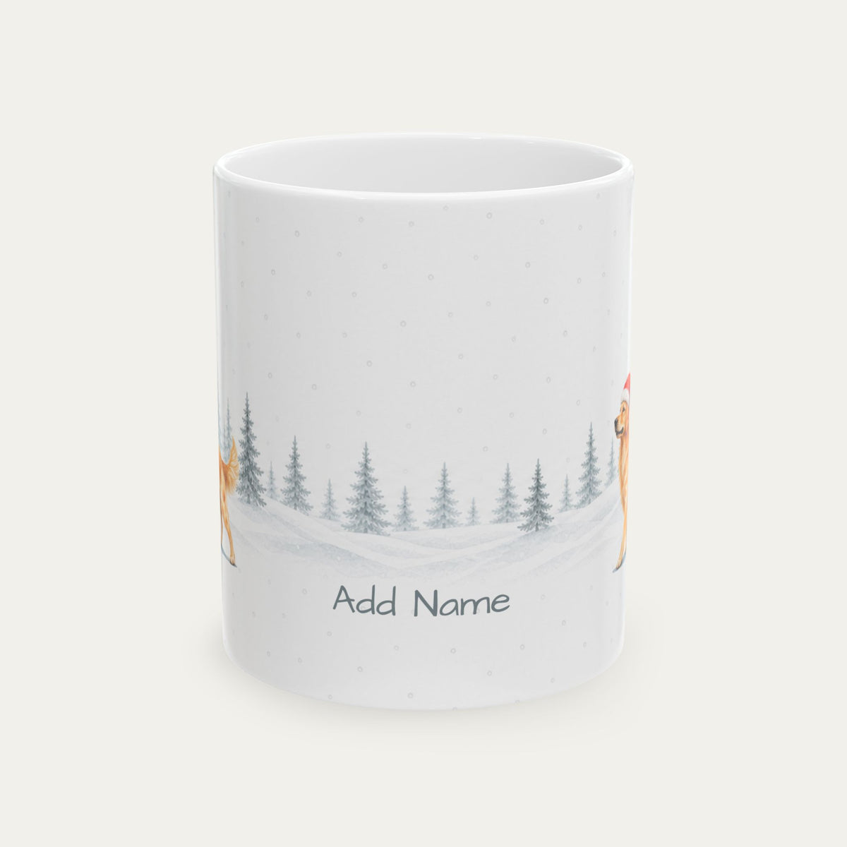 Custom Golden Retriever Golden Christmas Santa Hat Mug