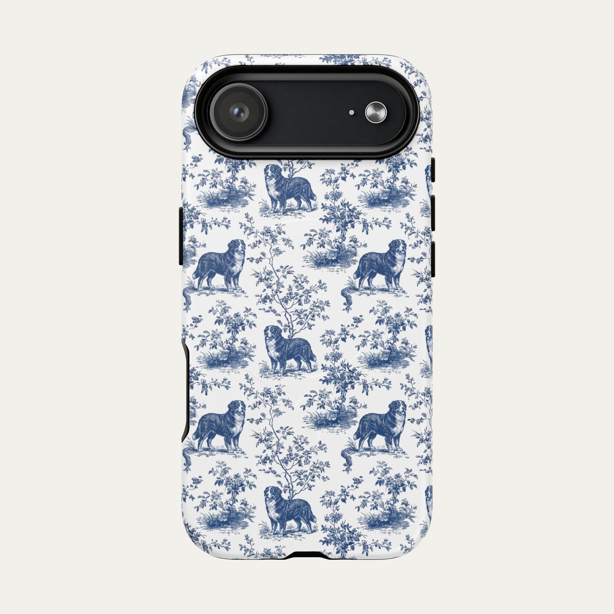 Bernese Mountain Blue Toile Phone case
