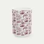 Siamese Cat Burgundy Toile Mug