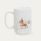 Custom Ptibull Fawn and White Christmas Santa Hat Mug