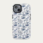 Toy Fox Terrier Blue Toile Phone case