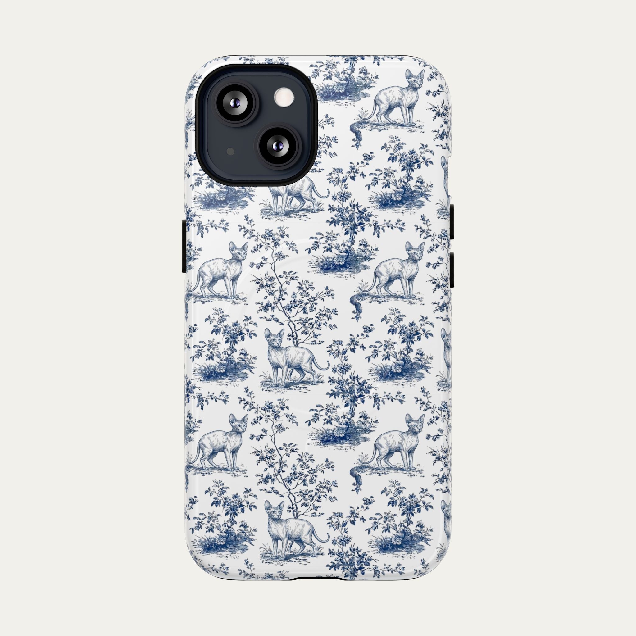 Sphynx Cat Blue Toile Phone case