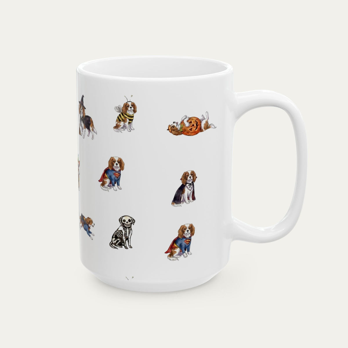 Cavalier Spaniel Brown and White Halloween mug