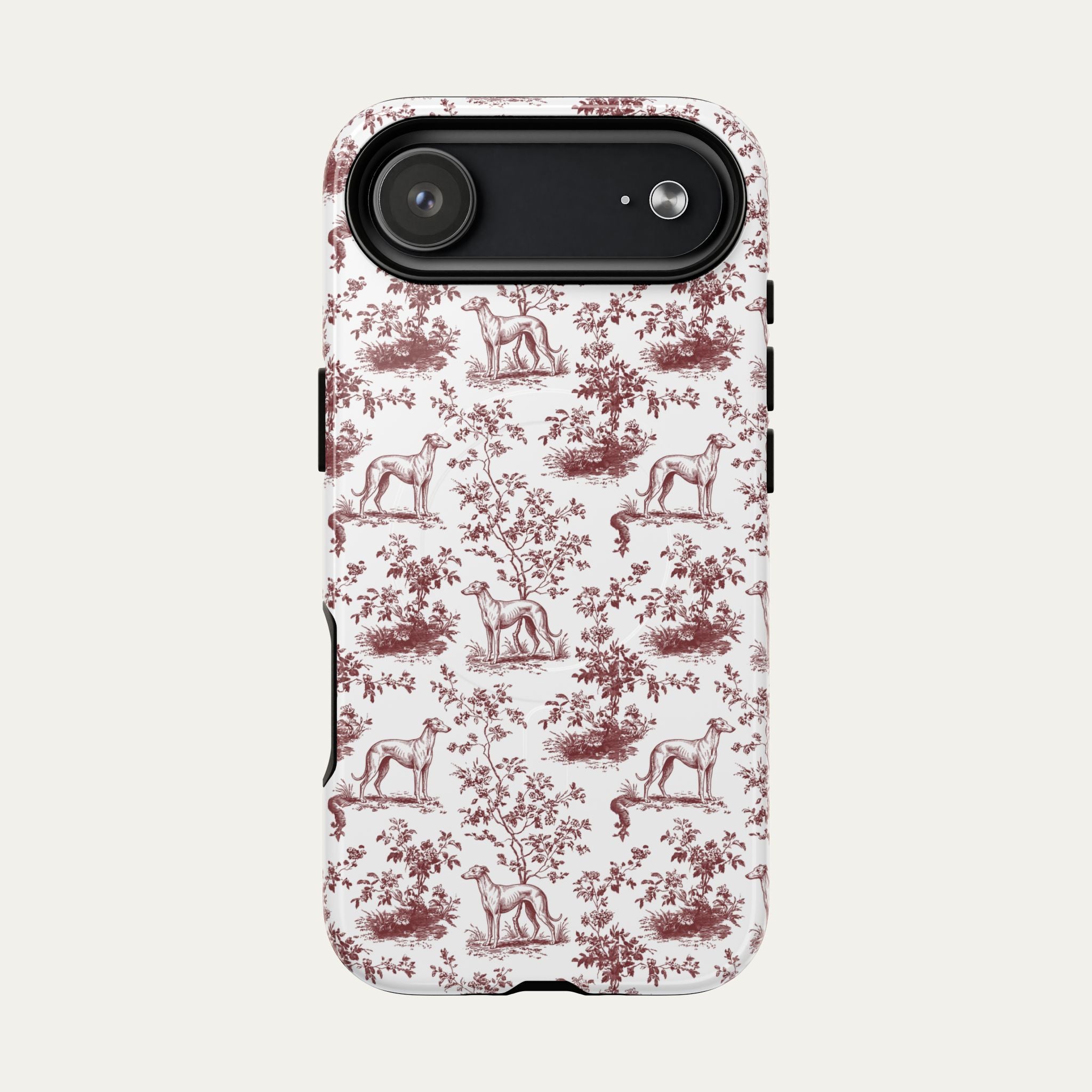 Whippet Burgundy Toile phone Case