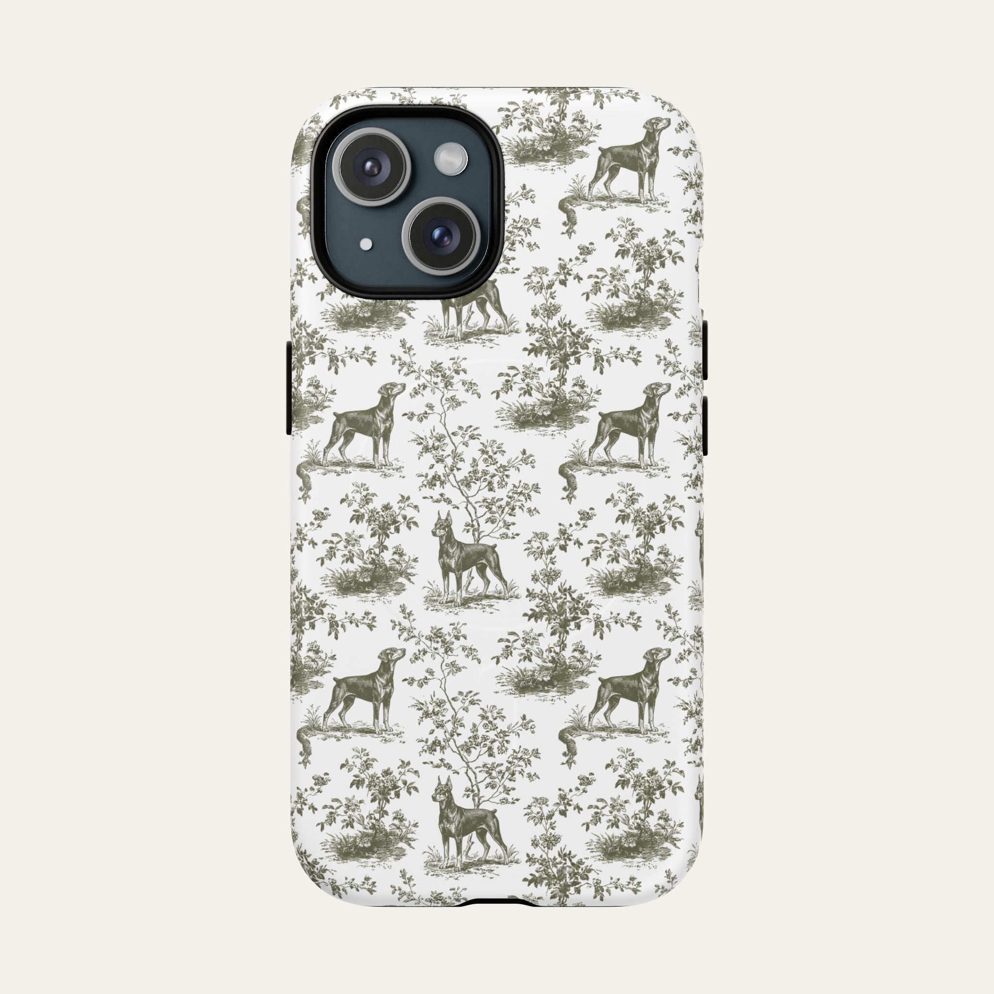 Doberman Sage Green Toile phone Case