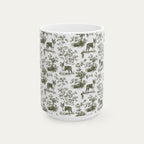 Boston Terrier Sage Green Toile Mug