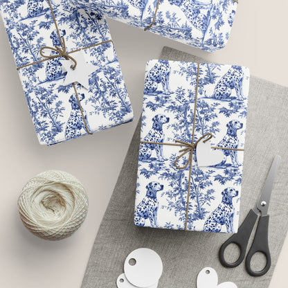 Dalmatian French Toile De Jouy Wrapping Paper