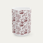 Greyhound Burgundy Toile Mug